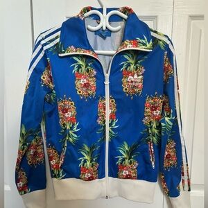 Adidas x Farm Rio floral pineapple track jacket blue size S